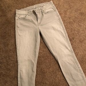 7 For All Man Kind Gray MidRise Cropped Jeans
